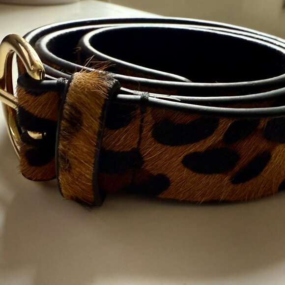 Zara Cheetah Belt with Gold Buckle Size L - Picture 5 of 6